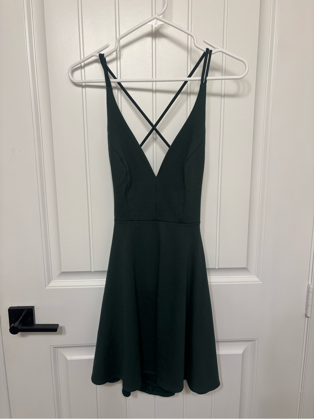 Lulus open back green mini dress